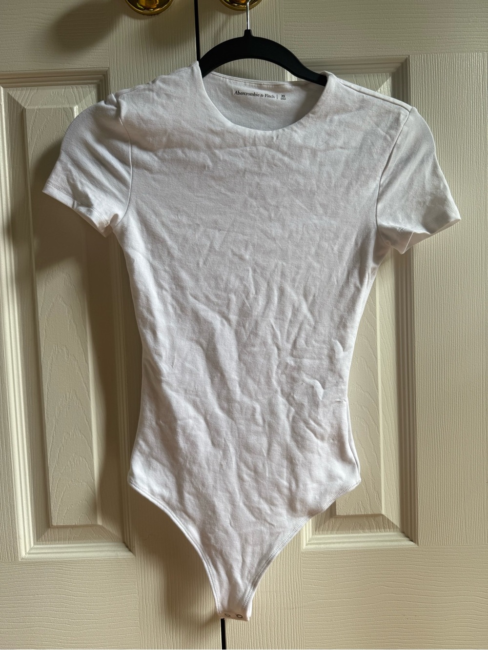 Abercrombie & Fitch White Crewneck Short Sleeve Bodysuit